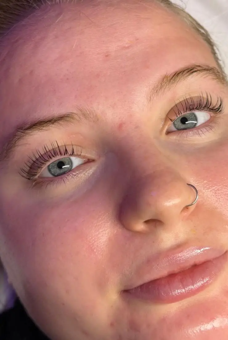 Lifted lashes result